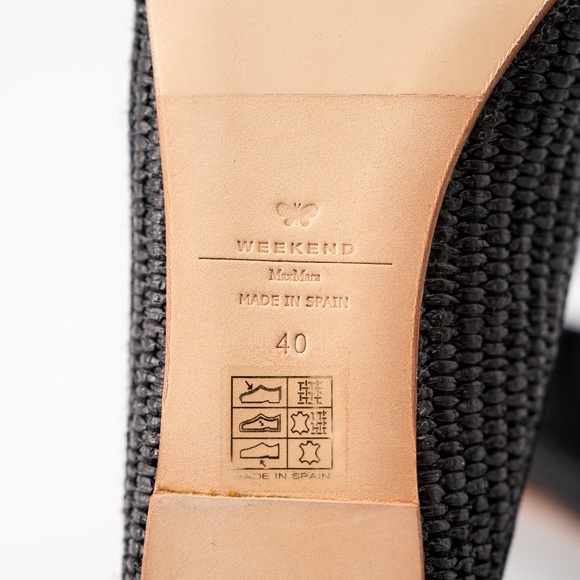 size 40 Max Mara Weekend Tela Raffia Mules Slippers Slip on - Picture 9 of 11